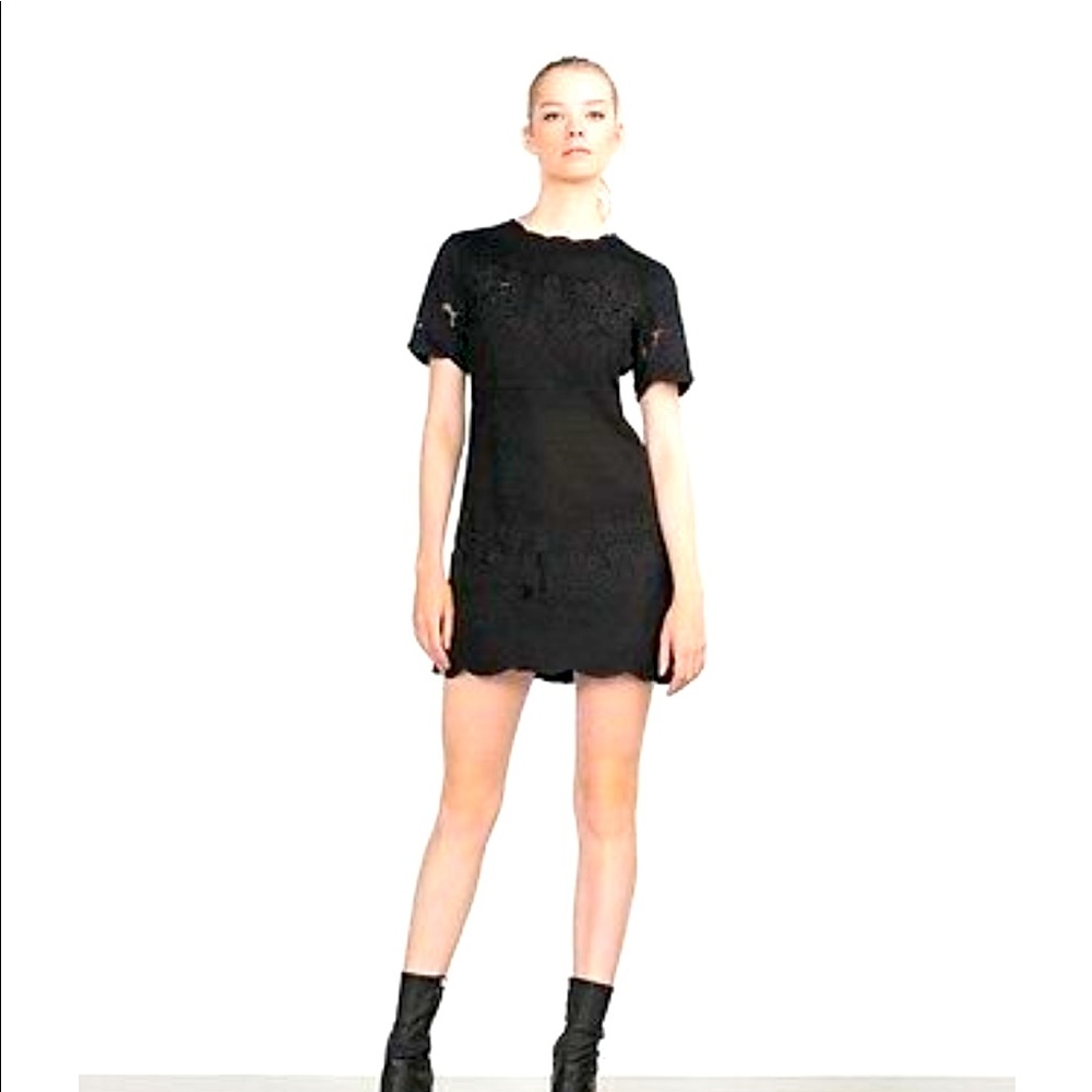 ZARA Black Embroidered Mini Dress